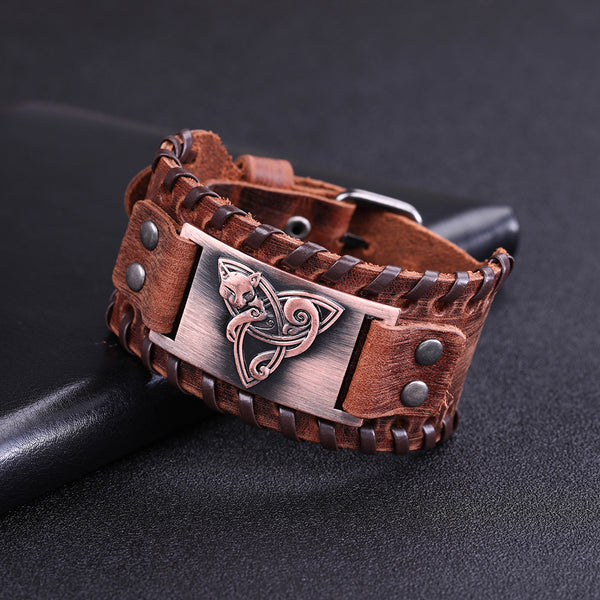 Viking Jewelry Leather Bracelet