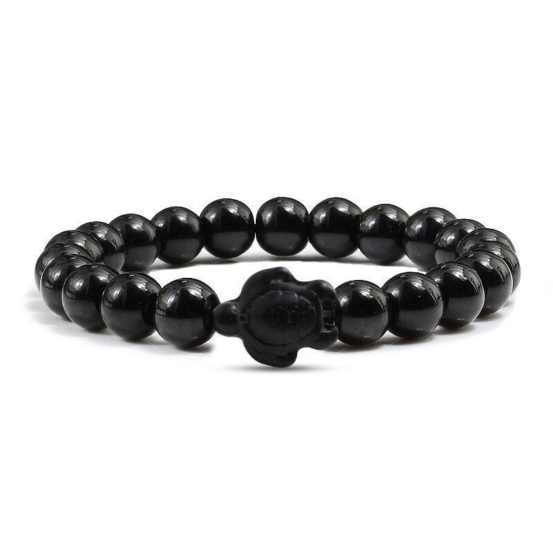 High Quality Summer Sea Turtle Beads Bracelets Classic Natural Stone Elastic Bracelets