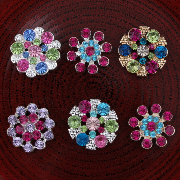 120PCS Vintage Handmade Flower Rhinestone Buttons  Pearl Decorative Buttons