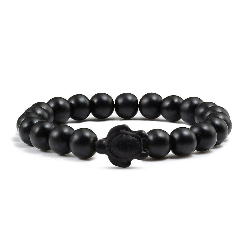 High Quality Summer Sea Turtle Beads Bracelets Classic Natural Stone Elastic Bracelets