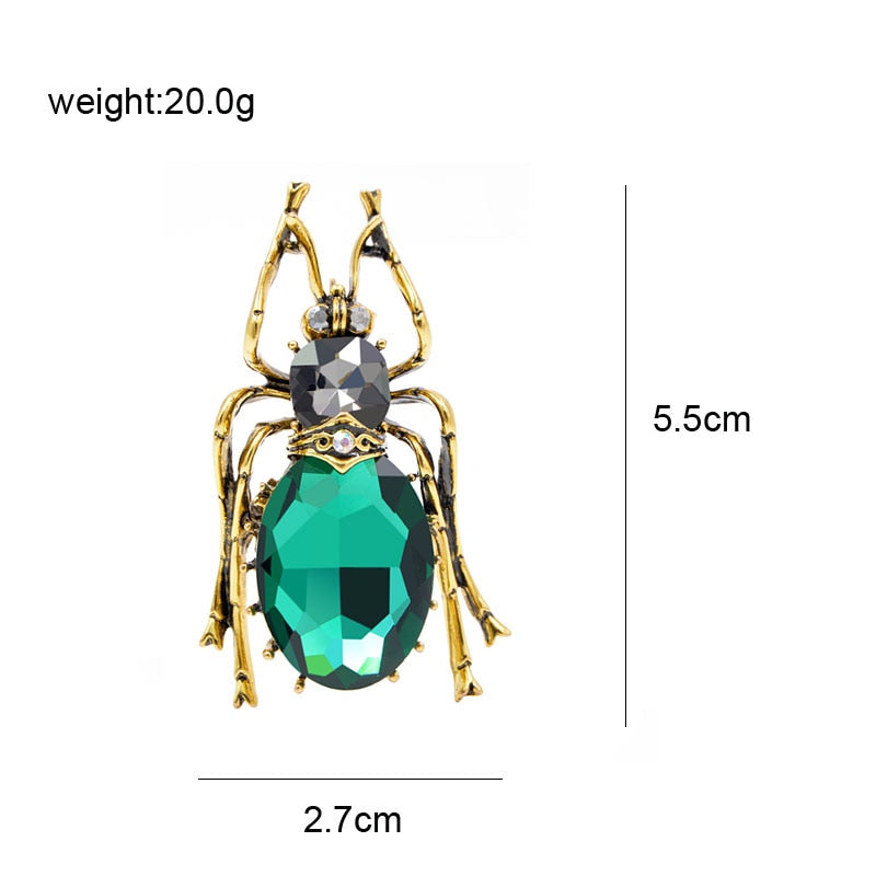 3 Colors Available Crystal Large Beetle Brooches for Women