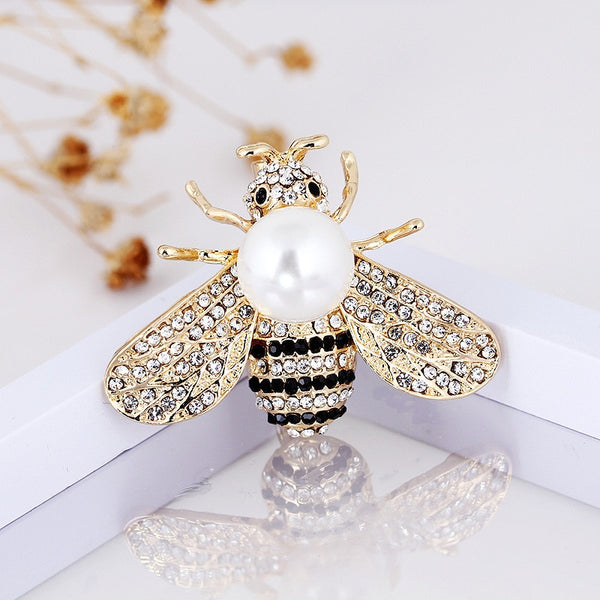 2 Colors Choose Rhinestone Bee Brooches for Women