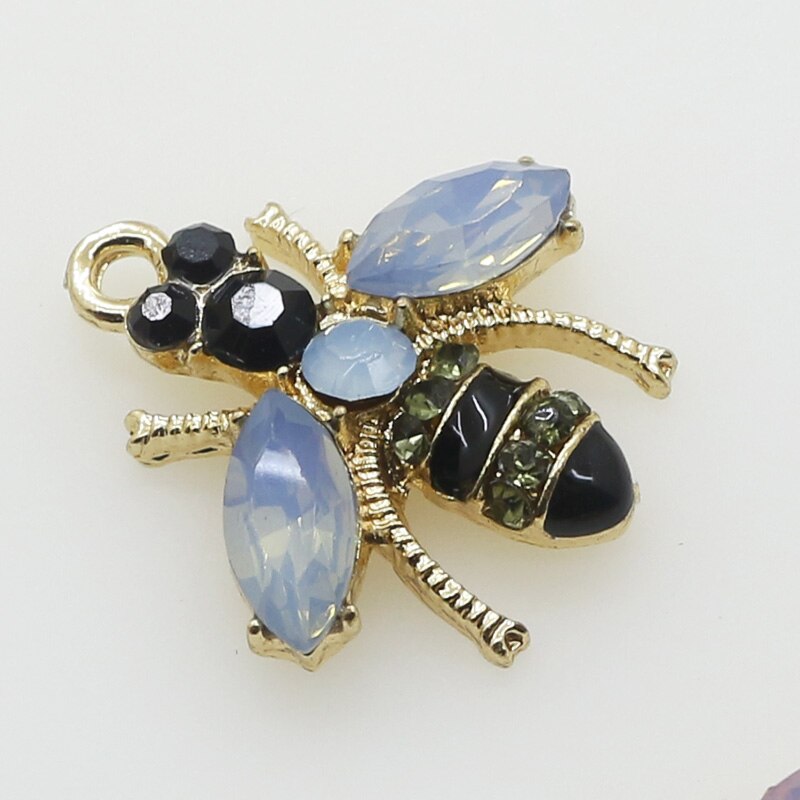 Fashion Bee Alloy Buttons 5Pcs/Lot Mix Color Flatback Brooches Handwork Sewing Clothing Button