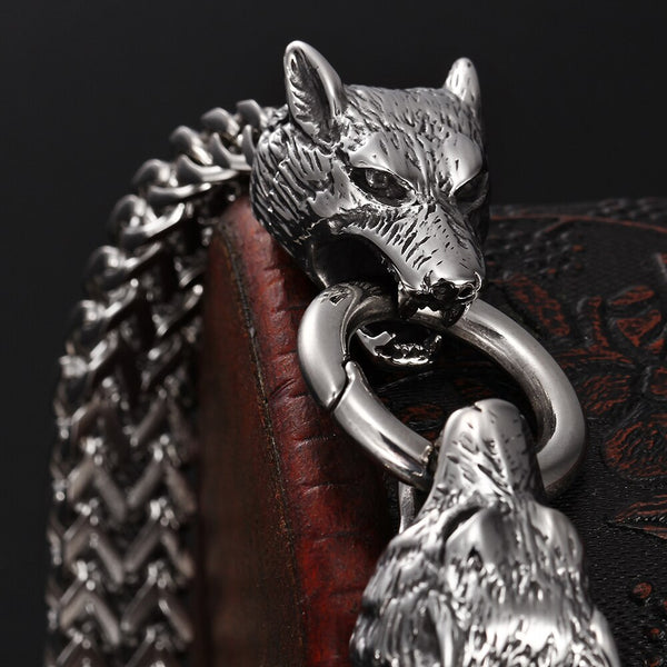 Wolf Lion Head Man Bracelet Massive Stainless Steel Animal Bracelets For Men