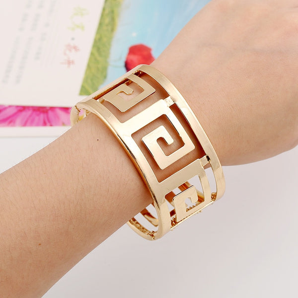 Luxurious Gold Personality Exaggerate Punk Cuff Bracelets Bangles For Women