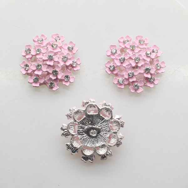 10pcs/LOT 25MM Alloy Button Two Color Special shiny Rhinestone diamond button