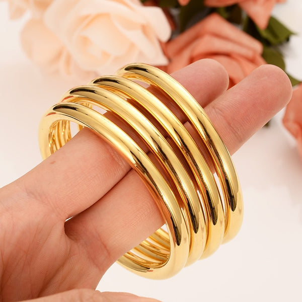 24k Dubai Gold Jewelry 4PC Bangles For women  Ethiopian Bangles Bracelets Jewelry