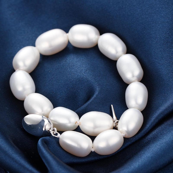 AAAA 8-9mm Natural Frewater Water Drop Pearl Bracelets Women