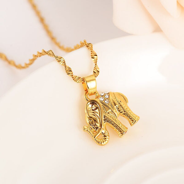 24k crystal elephant Necklace Pendant Women/Men Lovers Jewelry