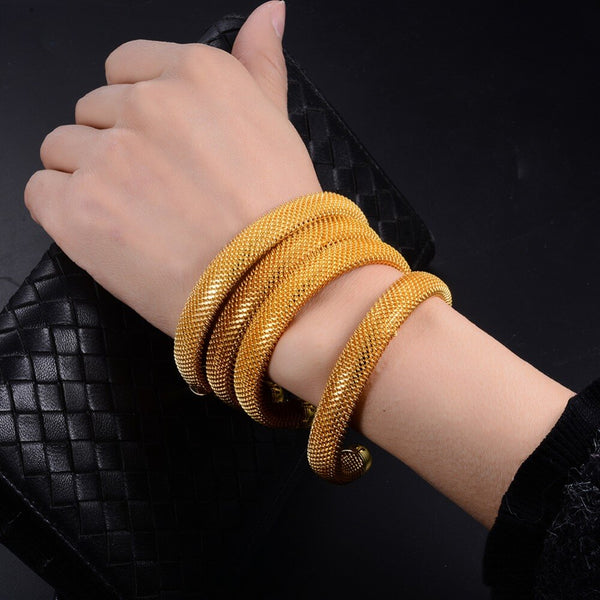 New 4pcs Copper wire Gold Colour Bangles for Women