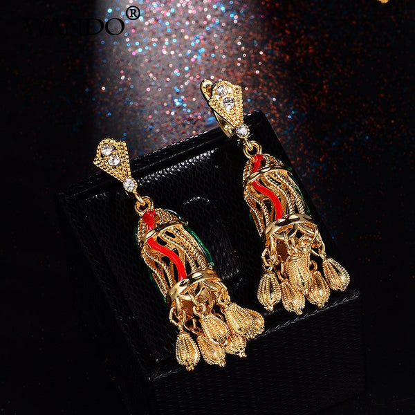 Fashion Senegal Earrings for Women/Girls birdcage Gold Color Wedding Jewelry