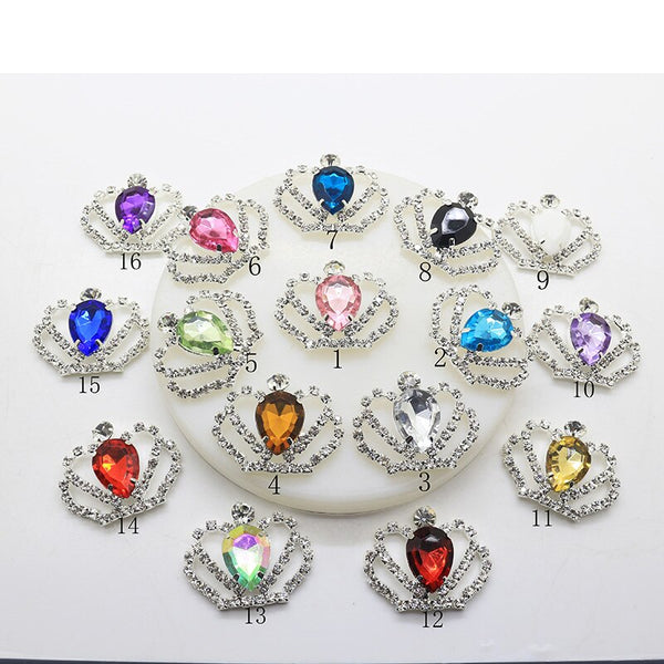 10pcs/set 28mm*36mm Imperial Crown Diamond Rhinestone Buttons