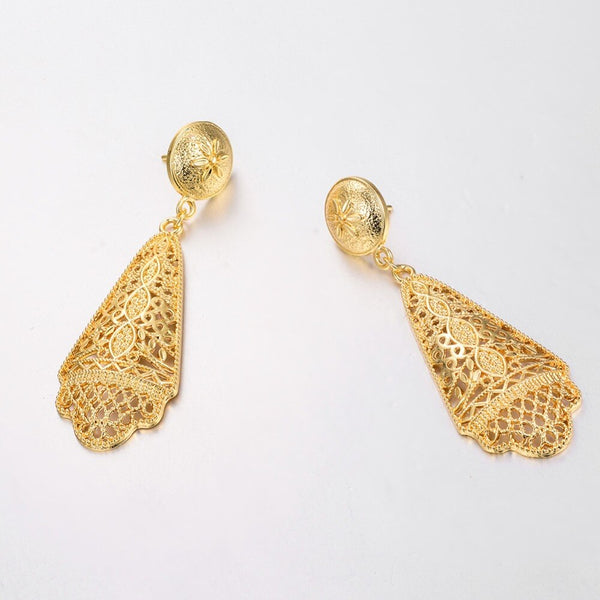 Dubai Gold Color France Arab Drop Wedding Earrings For Women