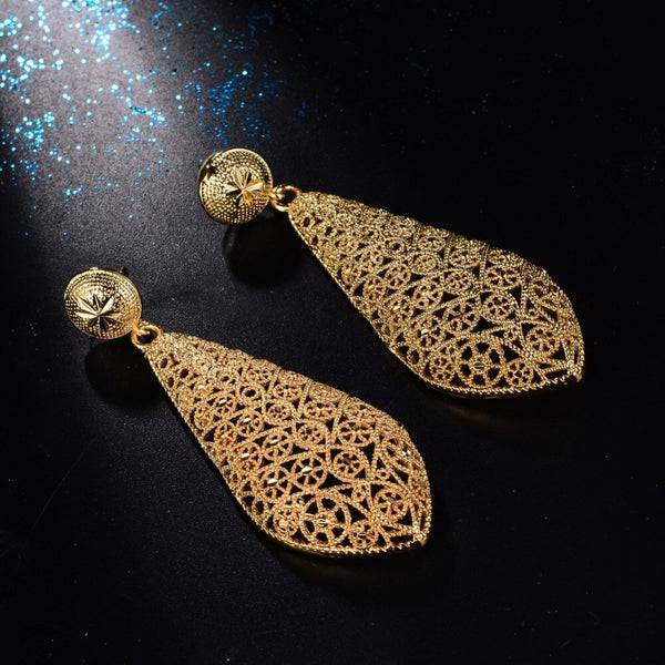 Fashion Dubai jewelry hollow Street Style Gold colour France Earrings For Women