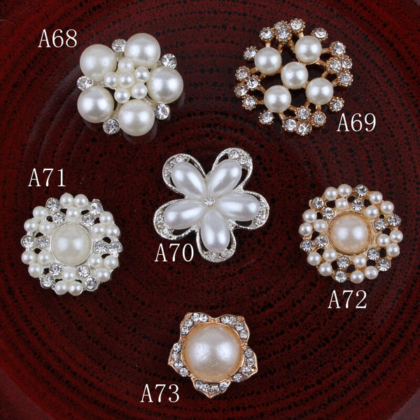 120PC Vintage Handmade Flower Rhinestone Buttons