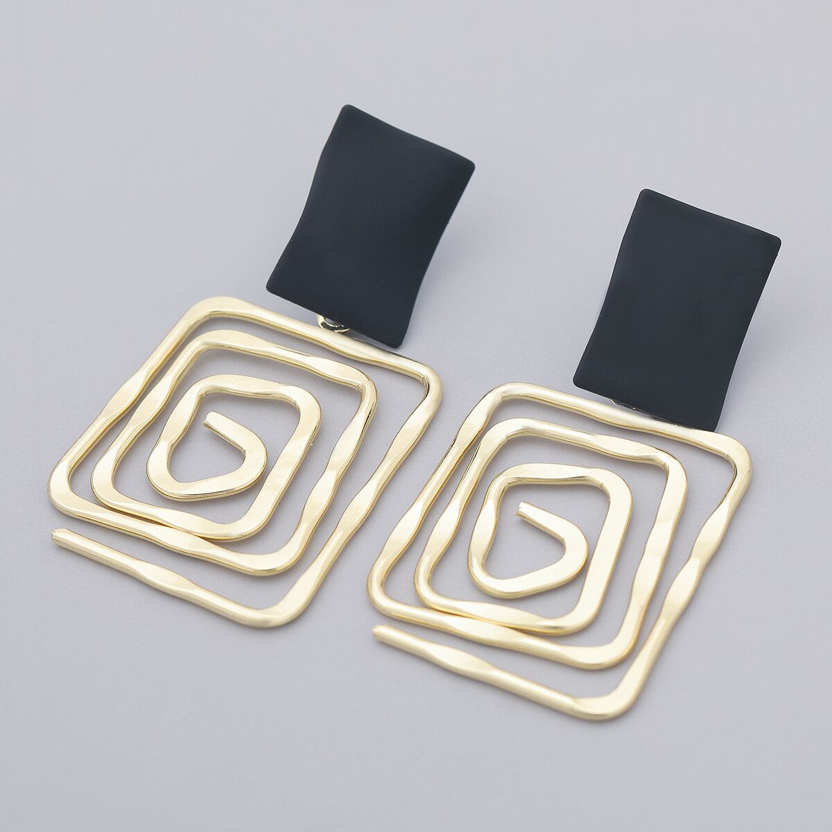 Fashion Simple Metal Back Shape Geometric Earrings Women