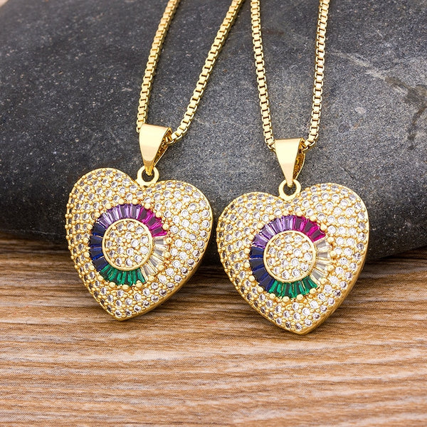 New Design Fashion Heart Pendent For Women Charm Chain Necklaces