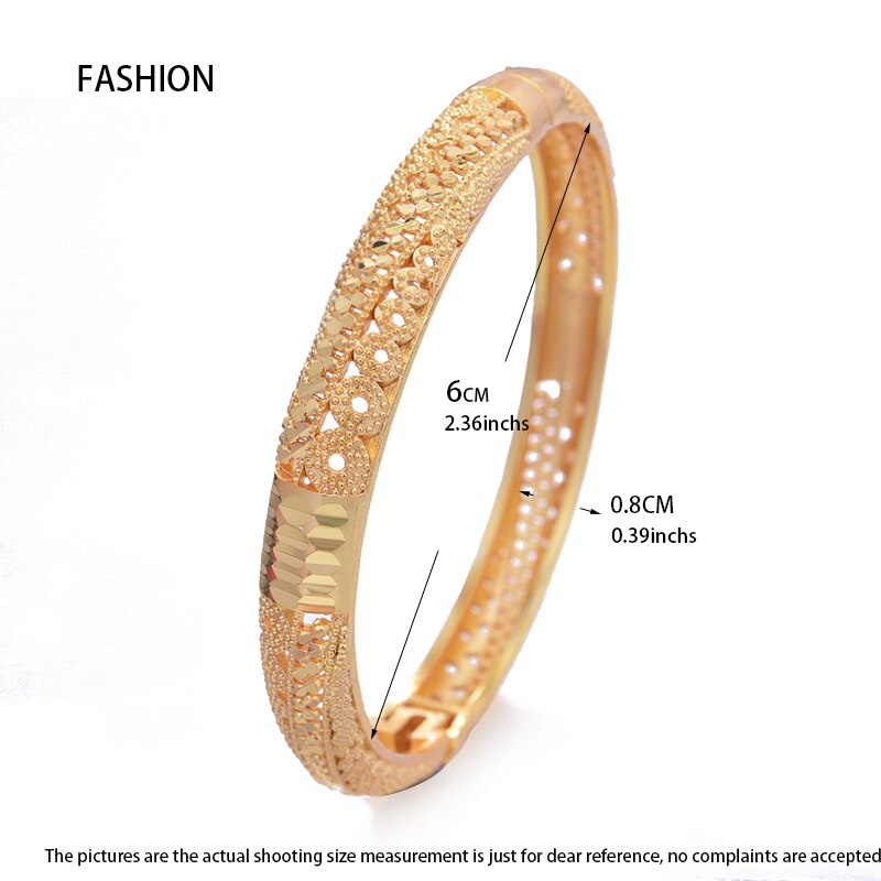 24K Dubai Bangles Ethiopia gold color Bangles For women