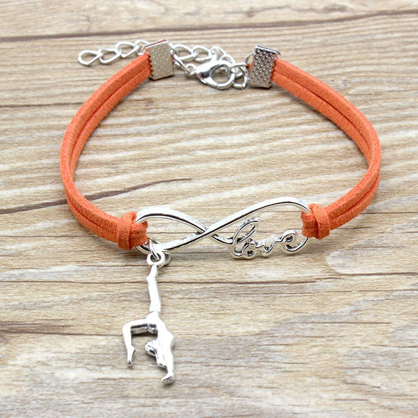 Gymnastics Charm Suede Leather Bracelets Men Sports Bracelet Jewelry