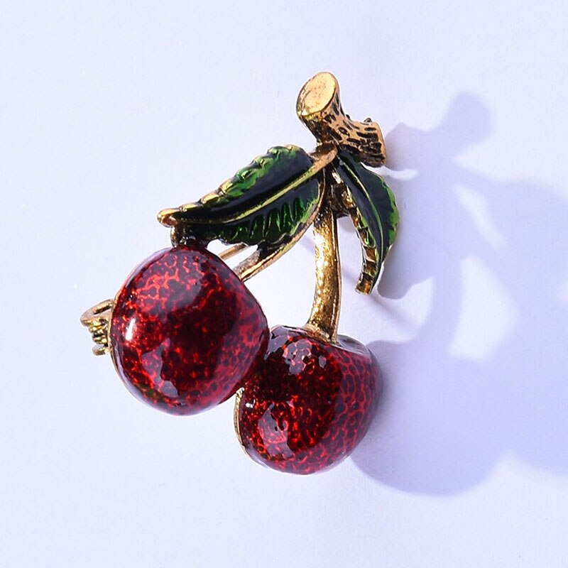 Classice Enamel Cherry Brooches For Women – Gofaer Finds store!