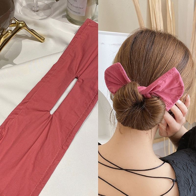 Fashion female magic twisting lazy long hair curly hair artifact printing bow headband