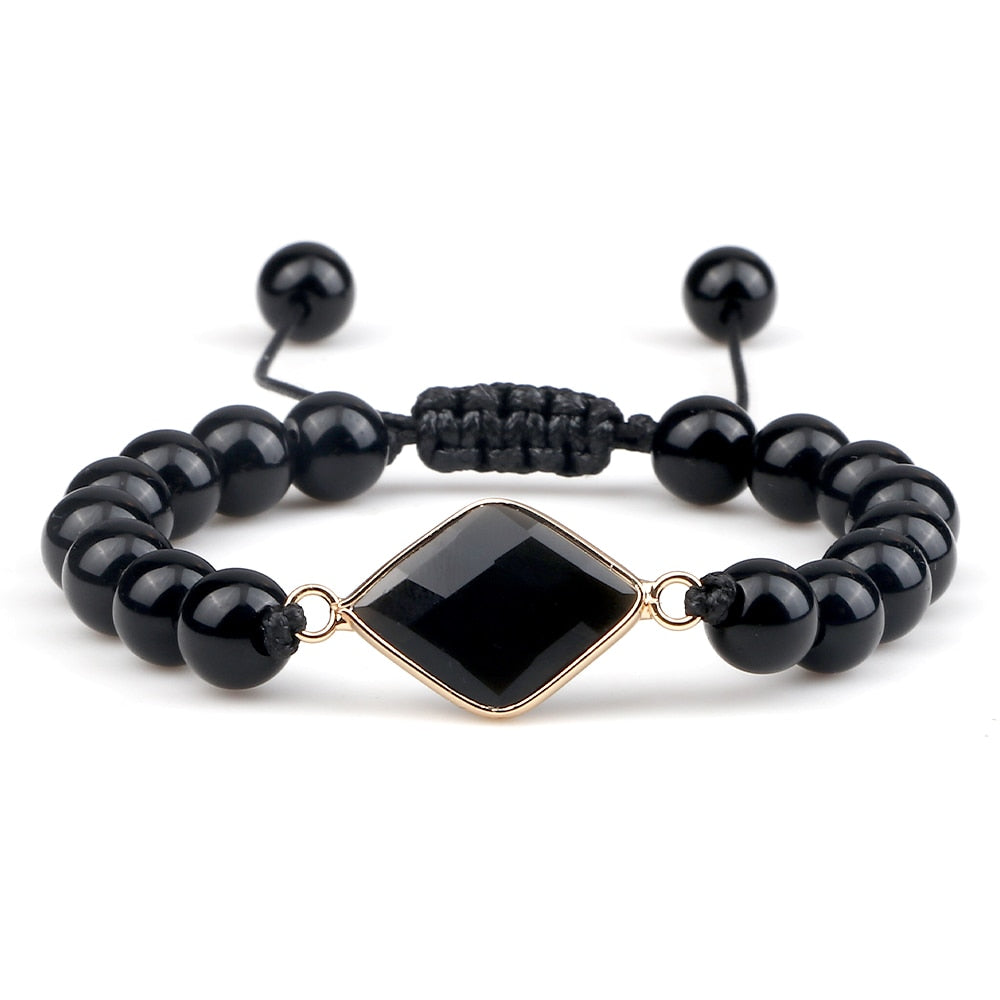 Natural Black Obsidian Stone Bracelets Bangles Men