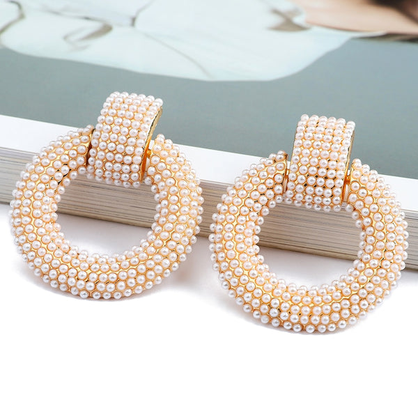 Fashion Imitation Pearl Round Luxury Jewelry Beads Pendant Earrings