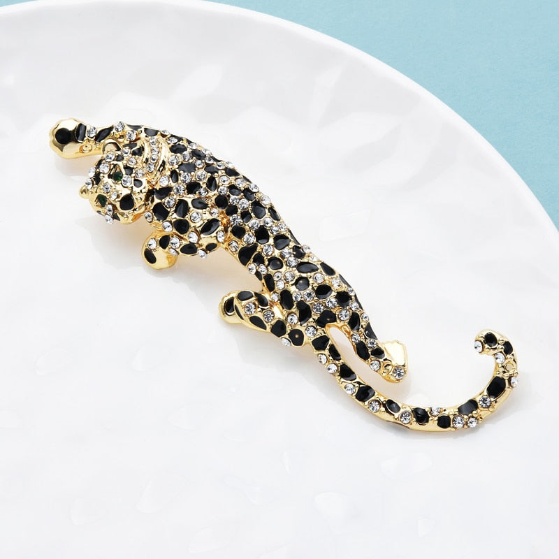 Big Climbing Leopard Brooch Pins For Women And Men