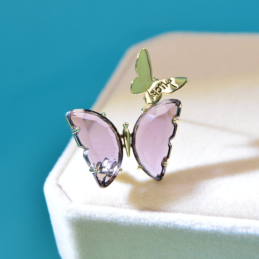 Clear Crystal Butterfly Brooches For Women