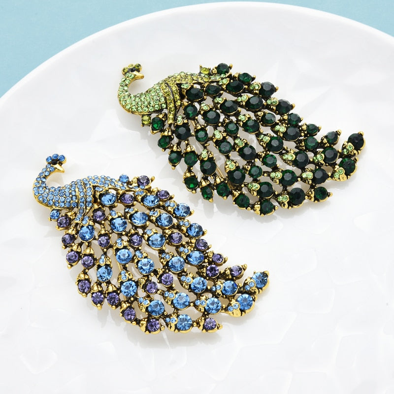 Normal Size Peacock Brooches For Women