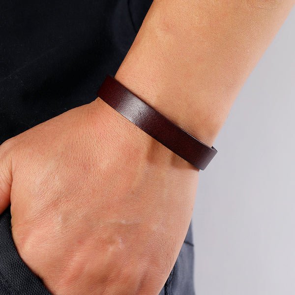 Simple Solid Color Glossy Leather Bracelets