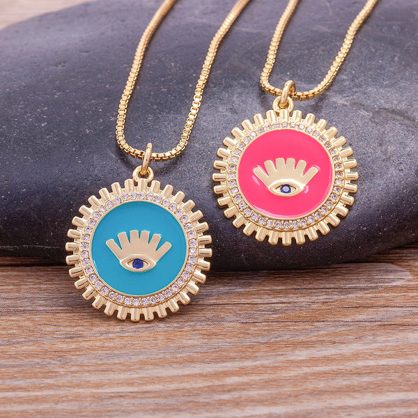 Gold Chain Evil Eye Pendant Women