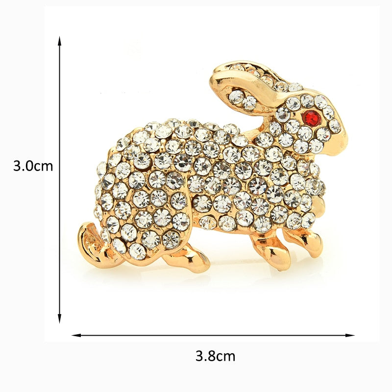 Rabbit Brooch Pins Full Rhinestone Sparkling Animal Brooches