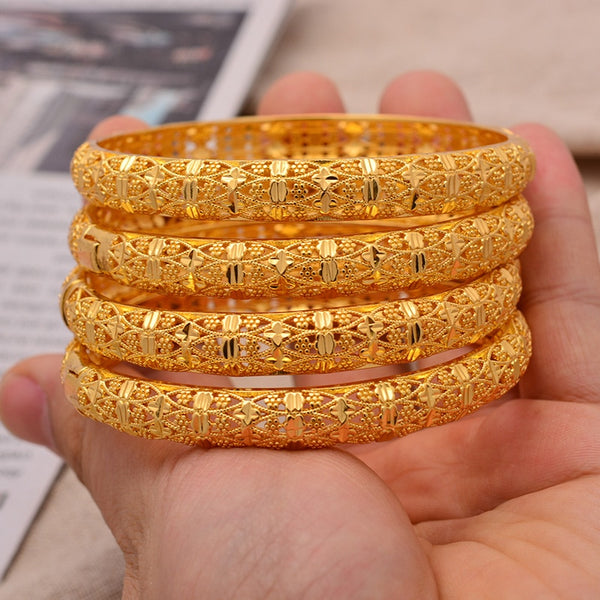 24k 4pcs/Lot Dubai Wedding Bangles For Women