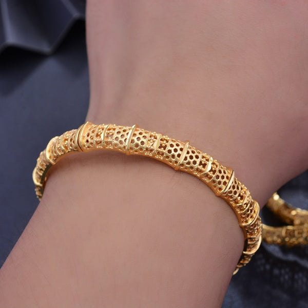 24K 1pcs Gold Color Africa Dubai Bangles for women