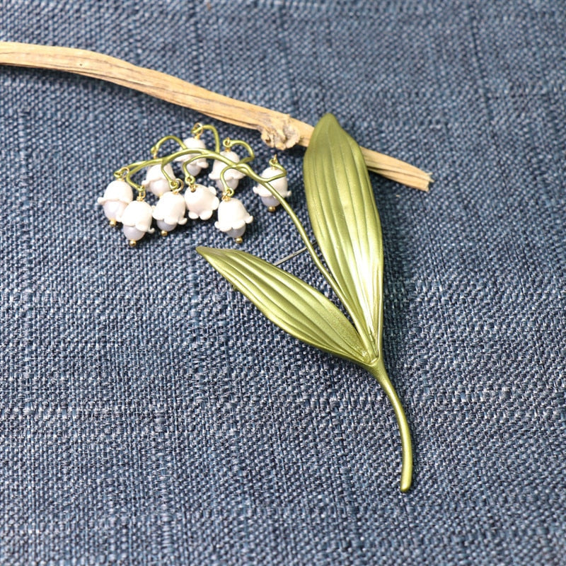 Luxury Brand Design Lily Of The Valley Flower Corsage Brooch