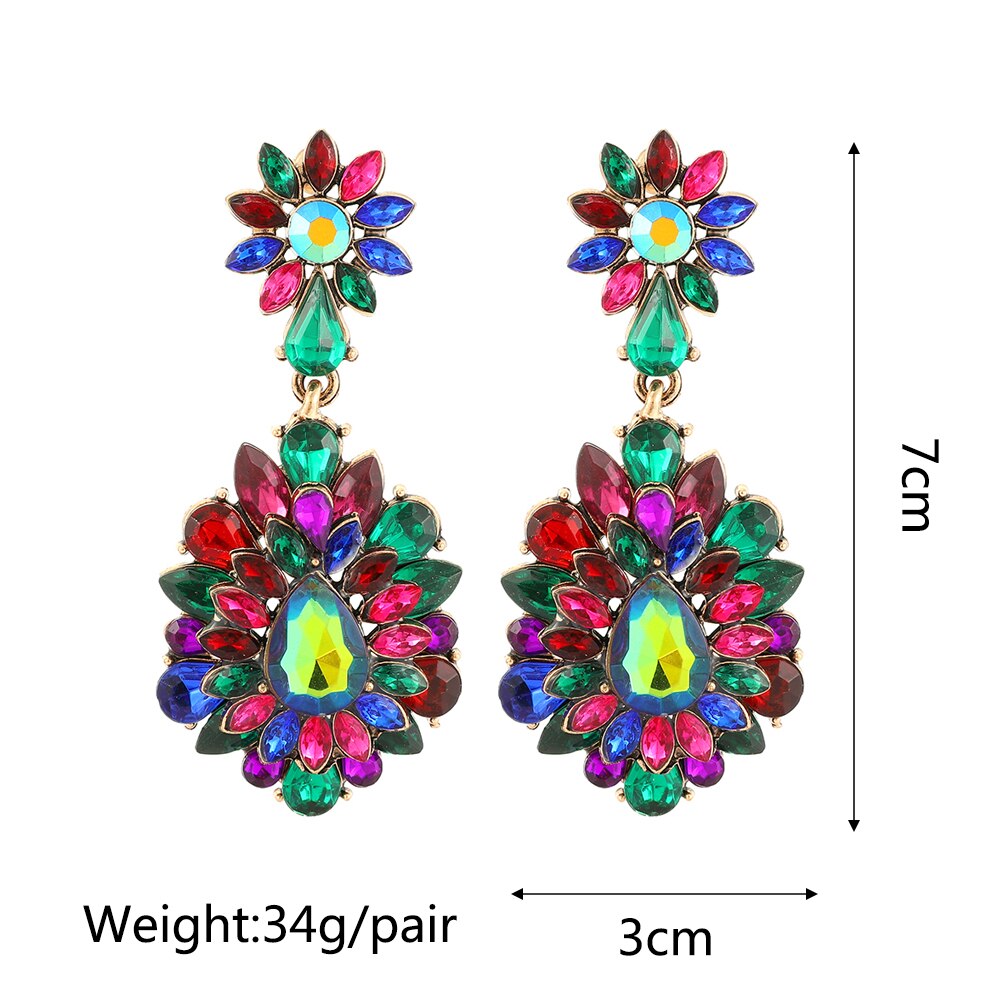 Charm Sweet Ethnic Style Flower Long Dangle Earrings