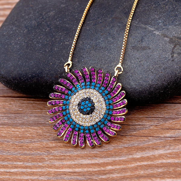 Hot Sale Turkish Evil Eye Green/Purple Pendant Women