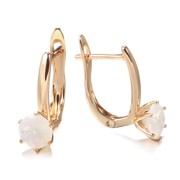 Trend 585 Rose Gold Milky Zircon Clip Earrings for Women