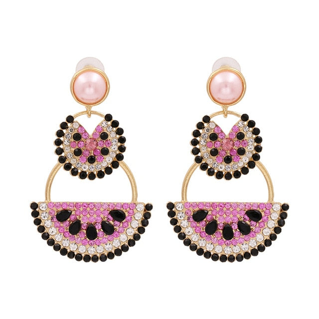 Crystal Earrings Women Large Big Statement Baroque Earrings