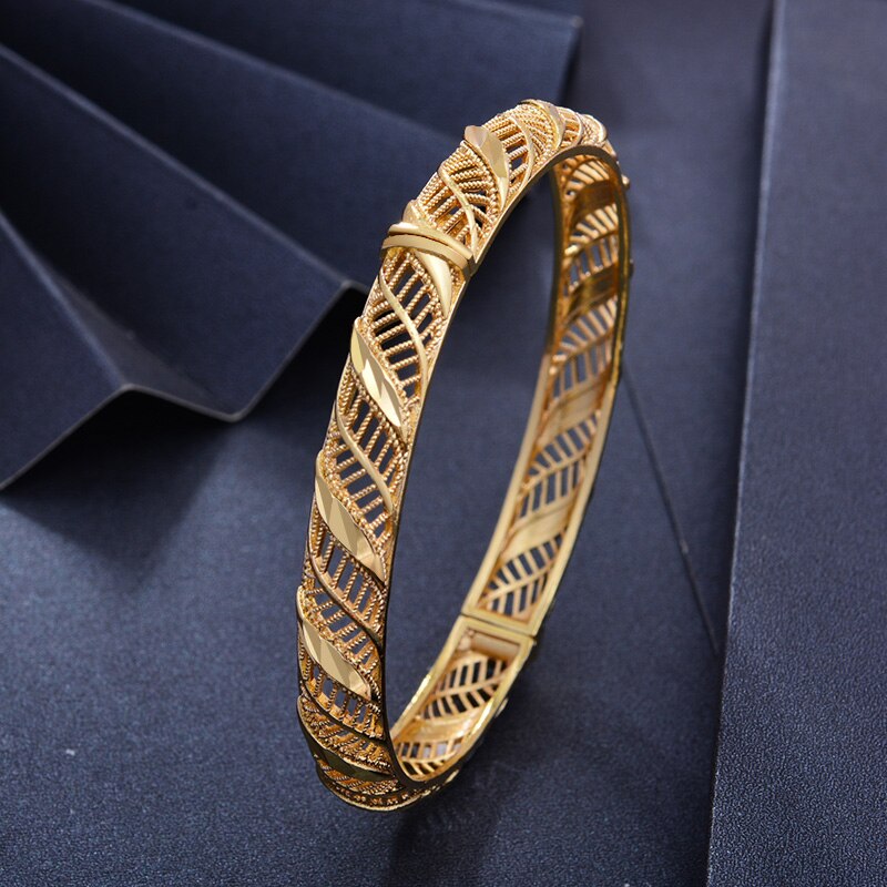 1Pcs Can Open Dubai Arab Kuwait  Gold Color Bangles For women