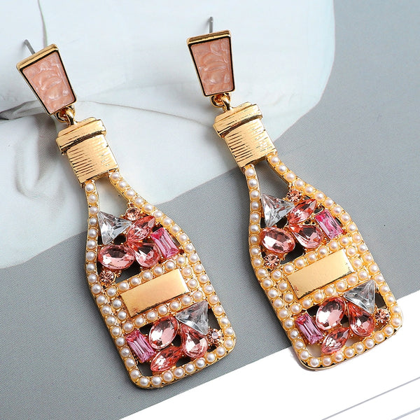 Fashion Wine Bottle Dangle Earrings For Women