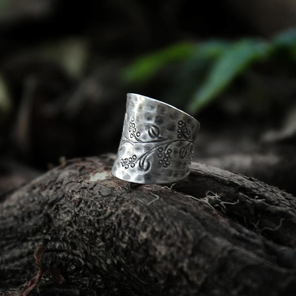 Independent design Chiang Mai handmade Thai silver opening adjustable ring