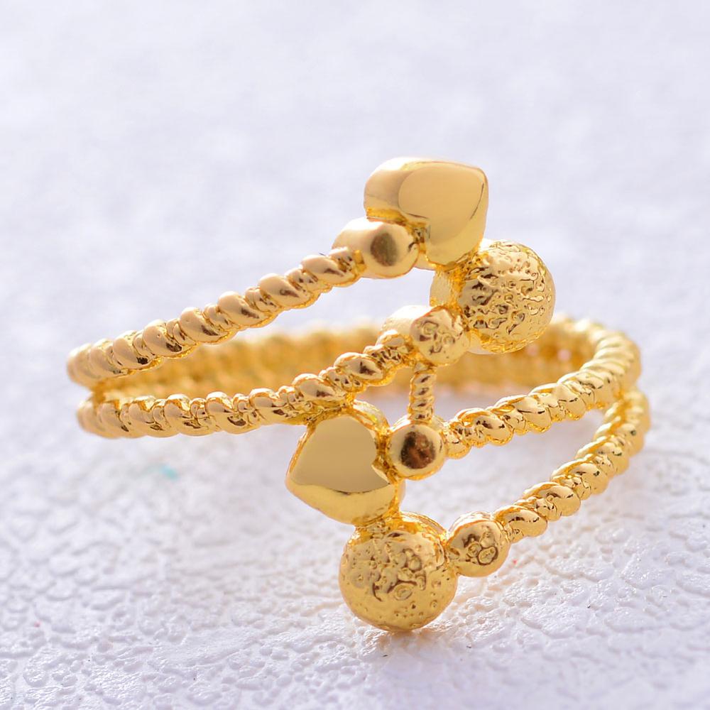 Dubai Gold Color Rings For Women African Jewelry Ethiopian Gold Color Wedding Bigger Rings