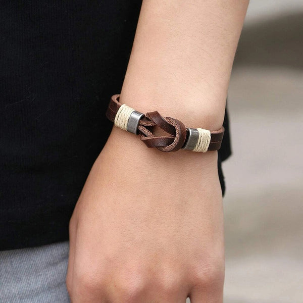 Fashion Jewelry Punk Rock Antique Copper Plated PU Leather Bracelet