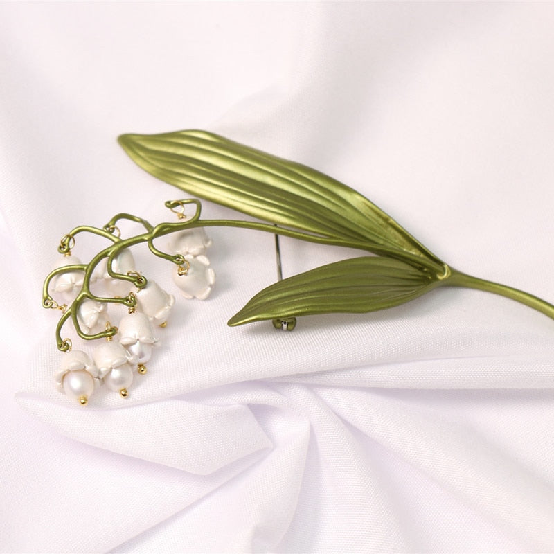 Luxury Brand Design Lily Of The Valley Flower Corsage Brooch