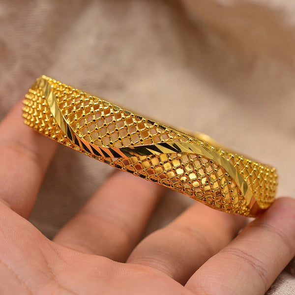 Can Open Bangle Dubai Ethnic Gold color Bracelet Bangles For Women