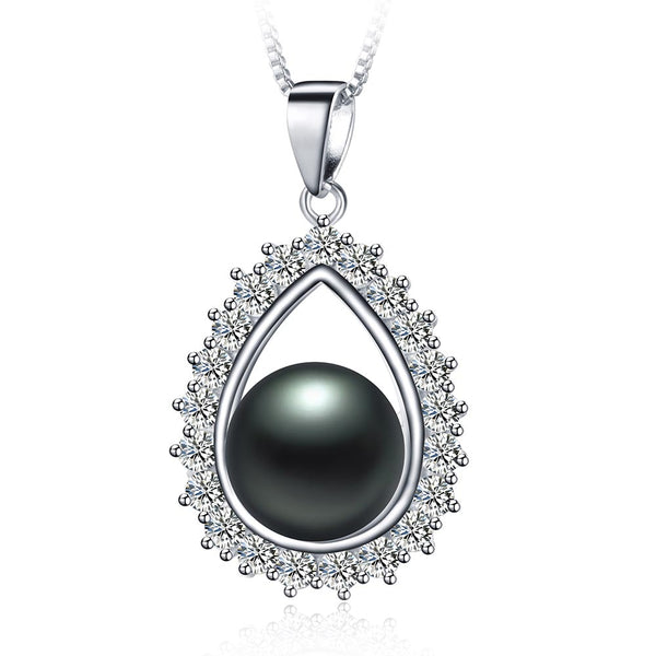 Water Drop Zircon 925 Sterling Silver Pendant Necklace For Women