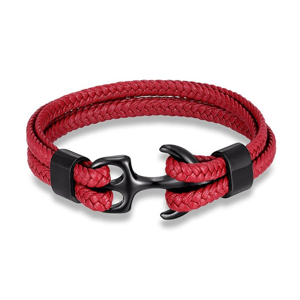 Navy Style Men Anchor Bracelet Woven Multilayer Leather Bracelets For Women