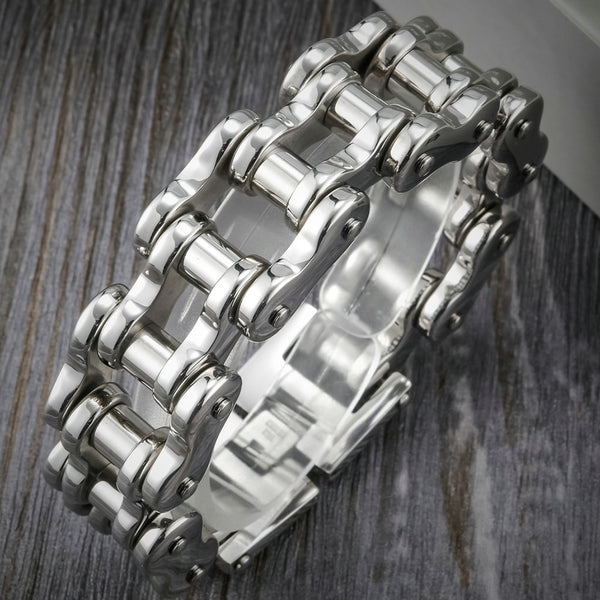 22/24CM Long 21MM Wide Bracelet Men Rock And Roll Motorcycle Chain Mens Bracelets